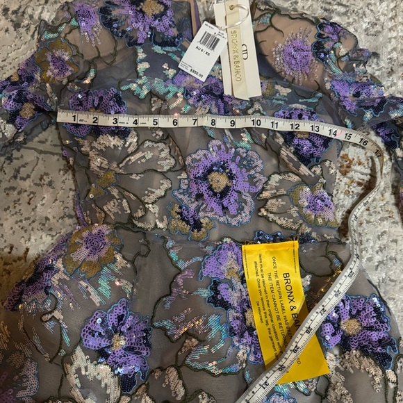 Bronx and Banco Violet Embellished Mini Dress. NWT. - Picture 3 of 4
